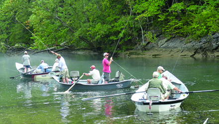 Photo by Abby Morris-Frye Several area disabled veterans and disabled active service members tok part in a special outing Tuesday though the Project healing Waters program. The national service program helps focus on physical and emotional rehabilitation for disabled service personnel through fly fishing.