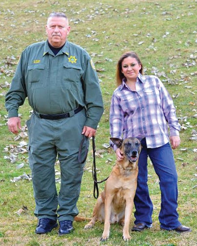 Photo contributed by Tiffany Scalf Diesel is seen with Deputy Dave Ryan and Tiffany Scalf. 