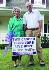Star Photo/Ashley Rader Ethel and John Snyder have challenged others in Carter County to support the Carter County Relay for Life.