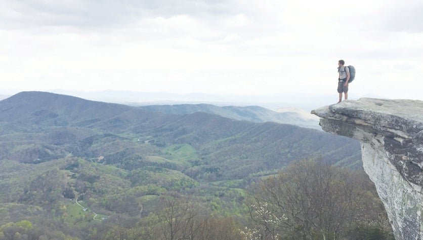 Contributed Photo Luke Collins looks out from Mcafee Knob in West Virginia.