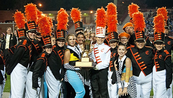 Contributed Photo/Chris Robertson The Betsy Band defended and retained their Grand Champion title over the weekend at the Hilltopper Invitational band competition.