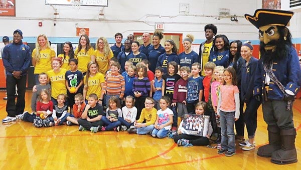 Contributed Photo Central students had fun getting to know ETSU athletes and getting their autographs.