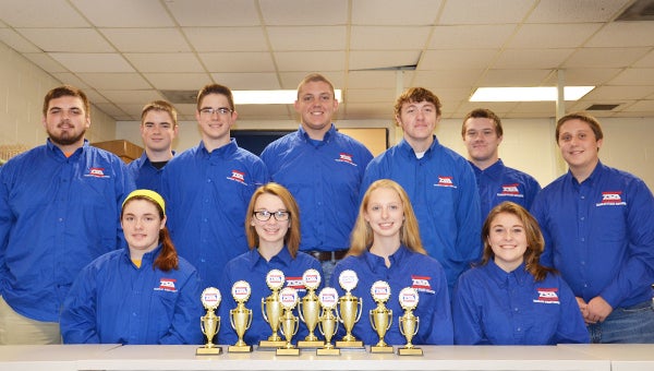 Star Photo/Rebekah Price Hampton High School’s Technology Student Association won top honors at the TSA Regional competition, garnering numerous 1st, 2nd and 3rd place wins. Three of these students also placed highly in a bridge building competition at UT.