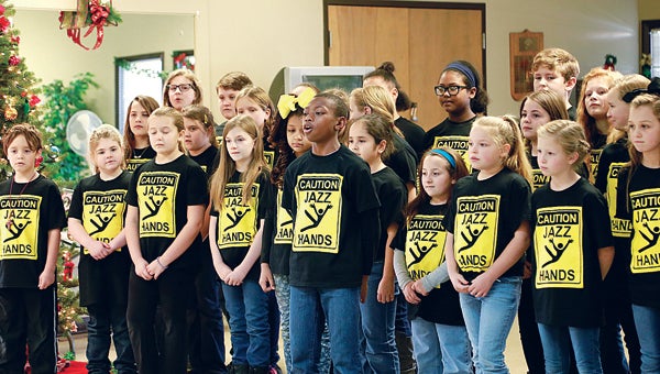 Star Photo/Abby Morris-Frye  Members of the Harold McCormick Elementary Show Choir performed a small Christmas concert Wednesday morning at the Elizabethton Senior Center.