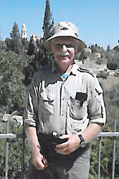 Contributed Photo Bob Peoples has thousands of miles under his belt, and here is pictured in Jerusalem, hiking along the Jesus Trail.