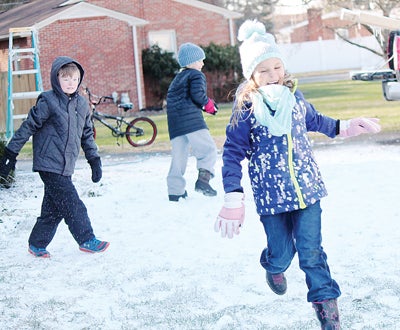 Contributed Photo/Courtney Valentine  Jackson Valentine and his friends enjoy a snow party.