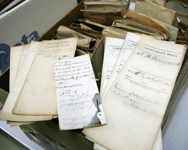 Star File Photo  Many old records can be found folded up and tucked away in boxes.