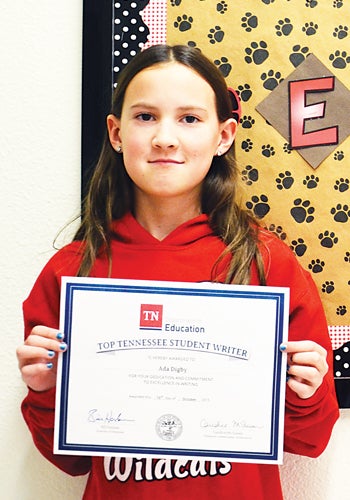 Star Photo/Rebekah Price West Side 4th grader Cady Digby was one of 308 students who scored perfectly on the 2015 writing assessment out of 602,062 students that took it.
