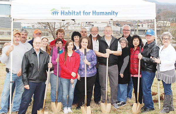 Contributed Photo  Rebecca Bohlander and partners from Holston Habitat for Humanity, nine area churches, and Care-A-Vanners from around the country join forces to break ground on her family's new home in Johnson City.
