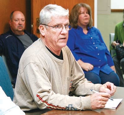 Star Photo/Abby Morris-Frye  Edward Jordan, a resident who has helped to organize a grassroots campaign to clean up litter and illegal dumpsites, spoke to members of the Landfill Committee on Monday.