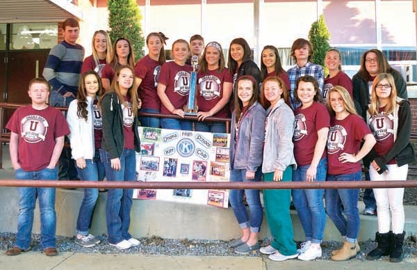 Star Photo/Abby Morris-Frye  Members of Unaka High School's Key Club recently captured first place honors in the Tennessee-Kentucky District for their work to raise awarenes of Spina Bifida.