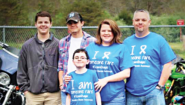 Contributed Photo Chayse (center) is pictured with his parents, Greg and Kristal, and his brothers Jared and Bryceon at a recent benefit motorcycle ride.