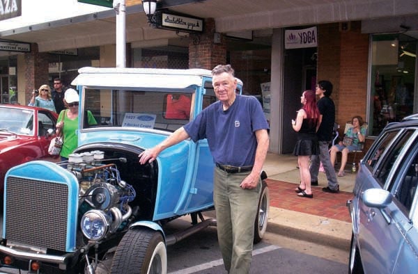 Staff PhotoFrank Iiames of Hampton is pictured as he shows off his 1927 Fort T-Bucket Coupe, which he brings often to the downtown car show.