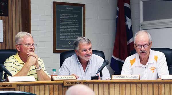 Star Photo/Abby Morris-Frye Members of the Carter County Board of Education voted to table the sell of excess property on Highway 91 for a month until it can hear from the County Commission regarding possible interest in purchasing the property.