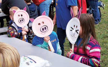 Star Photo/Abby Morris-Frye As part of their visit to the Drop Farm students got the chance to express their creativity by creating animal masks.