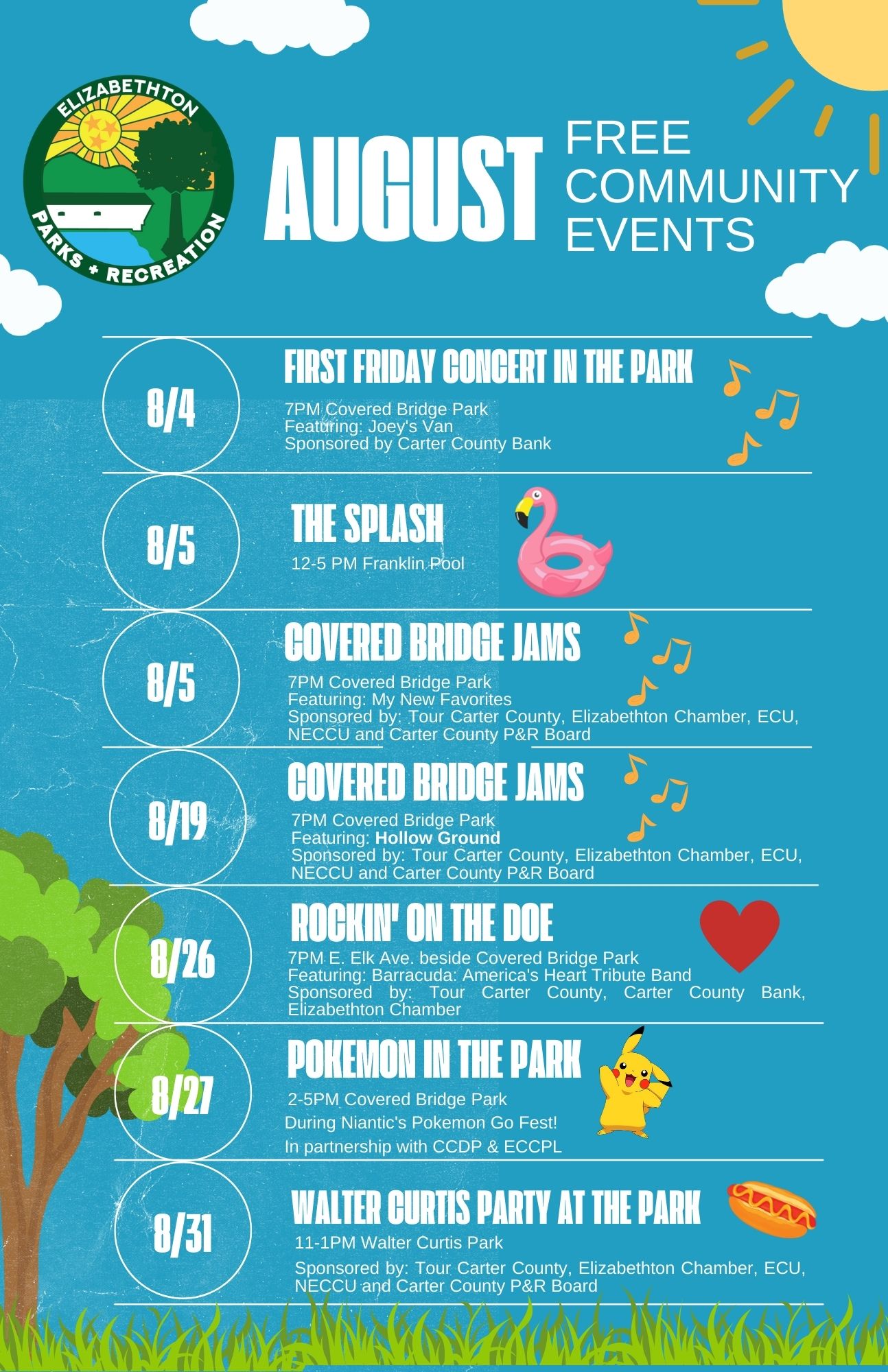 Elizabethton Parks and Recreation announces lineup of free community